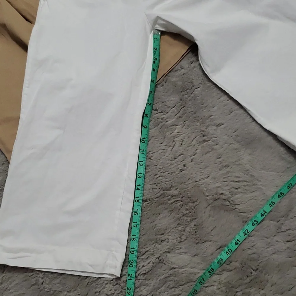 Petite wide leg pants highwaisted white and khaki bundle